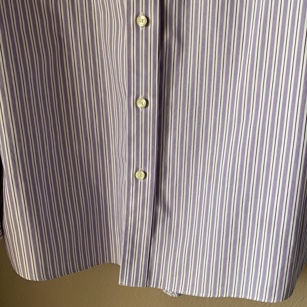 EDDIE BAUER Wrinkle Resistant Relaxed Fit Long Sleeve Striped Button Down Shirt - Picture 3 of 7